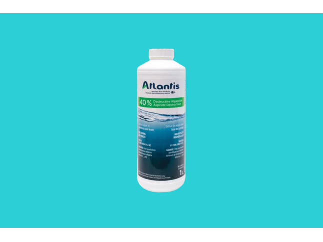 Bouteille de 1L d'Algicide Atlantis 40% – traitement liquide contre la présence légère à modérée d’algues en piscine
