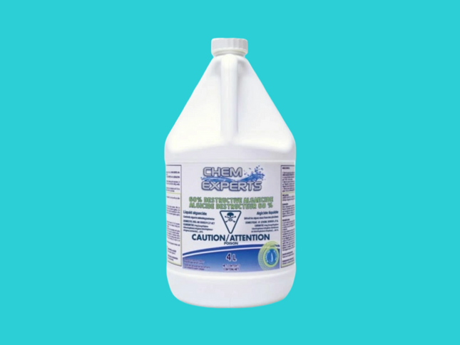 Contenant de 4 litres d'Algicide Liquide 60% pour piscine – traitement concentré contre les algues