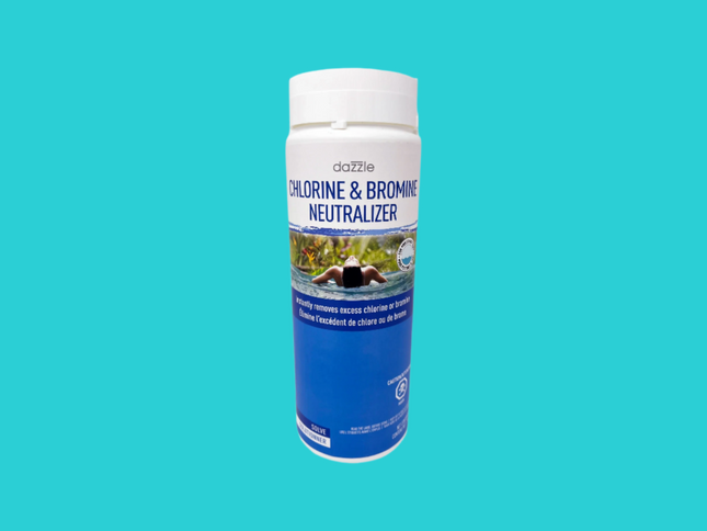 Bouteille de 1 kg de Dazzle Neutralisateur de Chlore et Brome – solution efficace pour corriger les surdosages en piscine et spa.