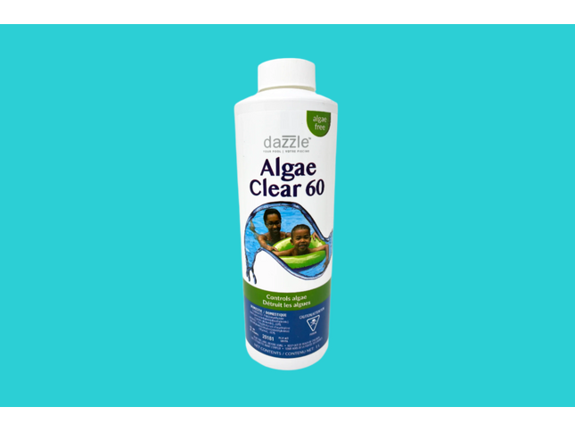 Bouteille de Algicide 60 Dazzle pour piscine – traitement concentré non moussant contre les algues