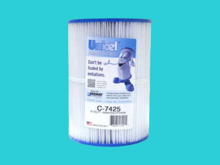 Cartouche de filtration Unicel C-7425 pour spa, dimensions 7" x 9 13/16", ouvertures de 3 pouces aux deux extrémités