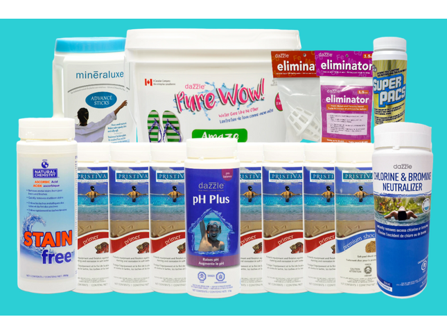 Trousse Formule Magique MCA – ensemble complet de produits pour éliminer les taches dans la piscine.