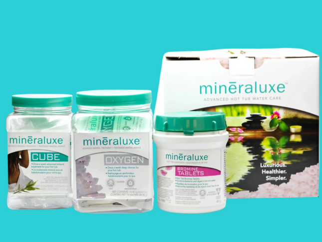 Trio Minéraluxe Spa – version brome avec cubes, oxygène et tablettes de brome (480 g)