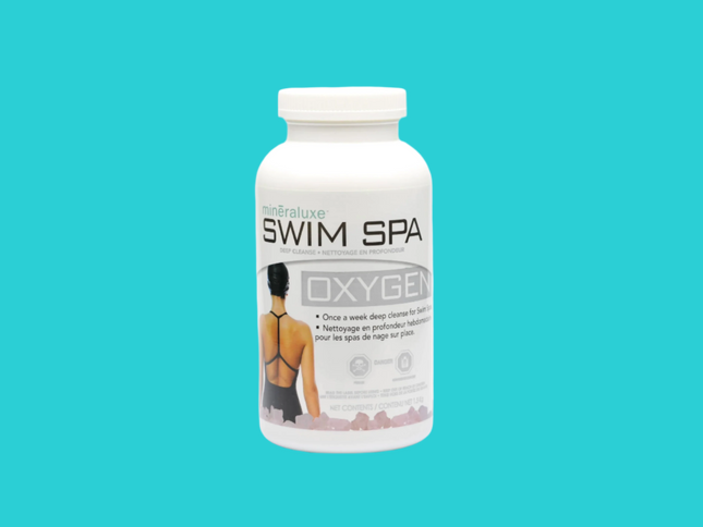 Bouteille de 1,5 kg d'Oxygène Minéraluxe pour Spa de nage – traitement hebdomadaire pour une eau cristalline.​

