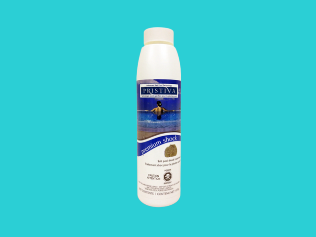 Pristiva Premium Shock 475 g – produit individuel pour piscine au sel.