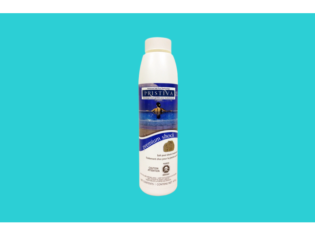 Pristiva Premium Shock 475 g – produit individuel pour piscine au sel.