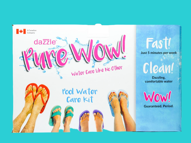 Dazzle PureWow Pool Care Kit – Complete 3-step pool maintenance set.