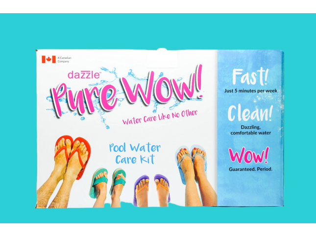 Dazzle PureWow Pool Care Kit – Complete 3-step pool maintenance set.