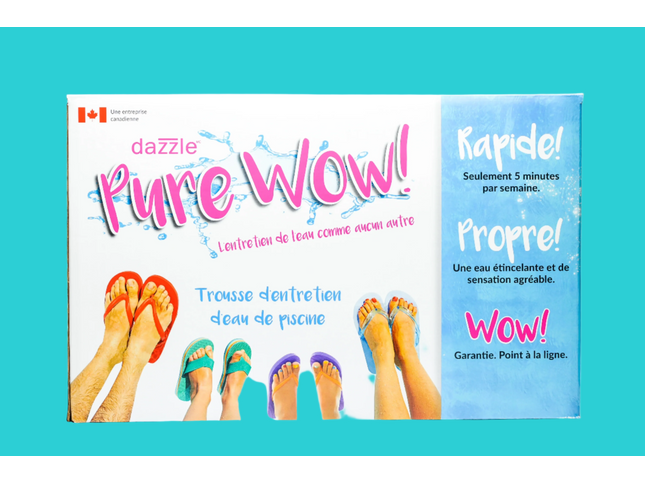 Kit PureWow Piscine de Dazzle – Produits d'entretien en 3 étapes pour une eau claire et sans algues.